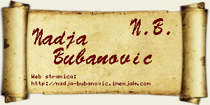 Nadja Bubanović vizit kartica